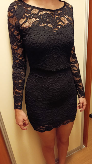 Čipkované šaty v 34/36, h&m,34
