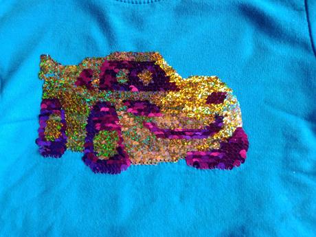 Mikina s flitrami auto, 98