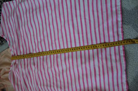 Ruzovy pasikovy top -bluzka a handmade celenka, m