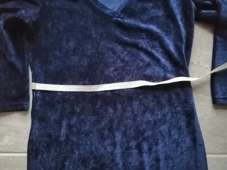 Zamatové nocovomodré šaty beloved vs-m,pruž.,jemné, m