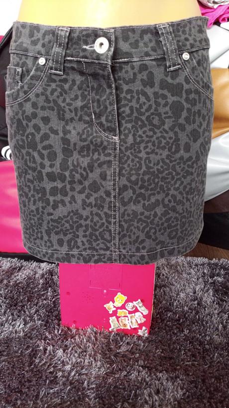 Riflová sukňa so zvieracím vzorom v.s/36, house,36