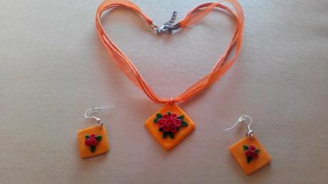 Set nausnice z nahrdelnikom handmade,