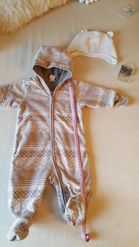 Zimny overal 68 hnedy h&m 4-6 m., h&m,68