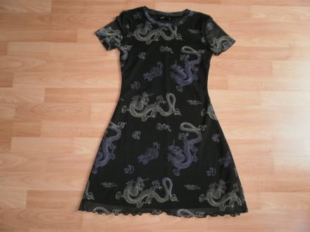 Dvovrstvové šaty cropp s čínskym vzorom, xs