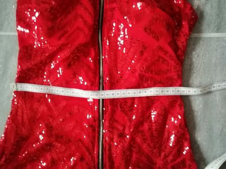 Červené flitrové šaty vs made in italy, s