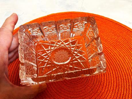 Kryštálová kazetka /popolník bohemia,