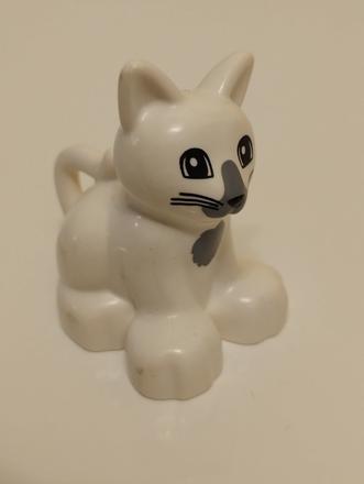 Lego duplo biela mačka,