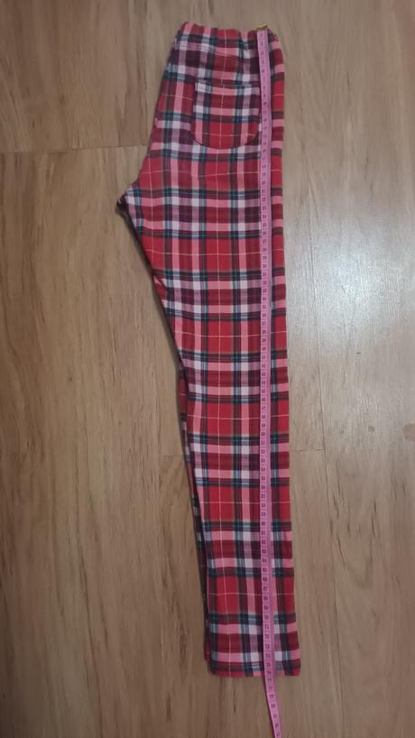 Vianočné legíny kárované s posúvatkom, h&m,140