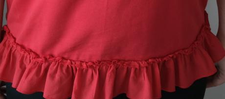 Červené tričko s volánom, orsay,xl