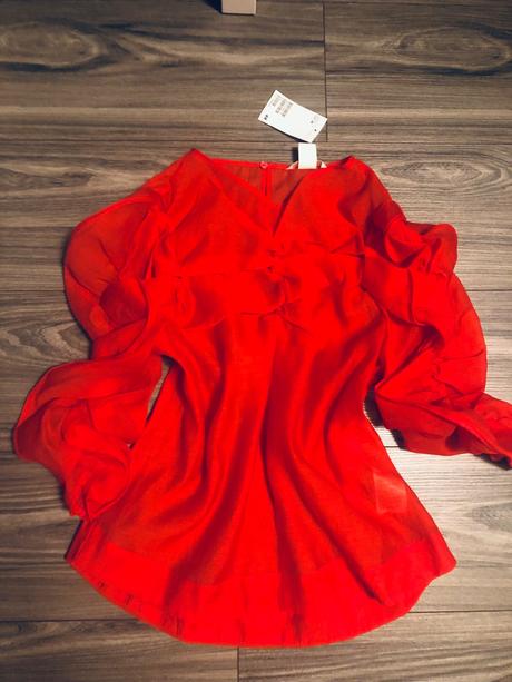 Červená blúzka, h&m,38