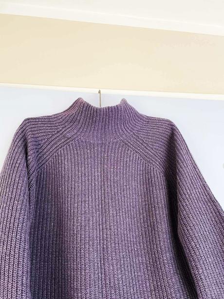 Vlnený teplý pulover over size, l