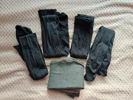 4ks silonkové pančuchy a 1ks zateplené pančuchy, l