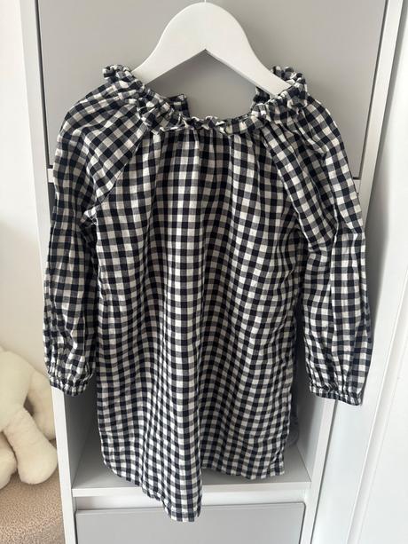 Kockované šaty h&m s balonovymi rukávmi, h&m,110