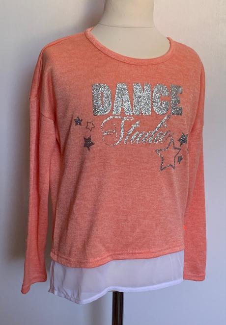 Oranžové tričko s dlhým rukávom, 134