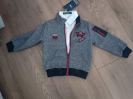 Komplet košeľa a zateplená mikina, grace,98