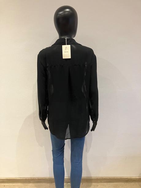 Dámska blúzka bershka čierna priesvitná (xs), bershka,xs