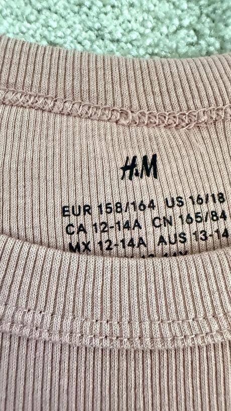 Vrúbkované tričko h&m 158/164, h&m,158