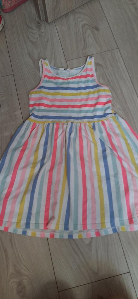 Letne pasikave saty 122/128, h&m,122