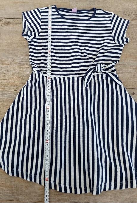 Pásikavé šaty s uzlíkom, dopodopo,128