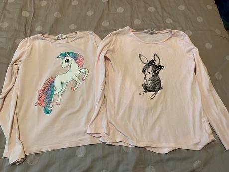 Tričká 2ks, h&m,134