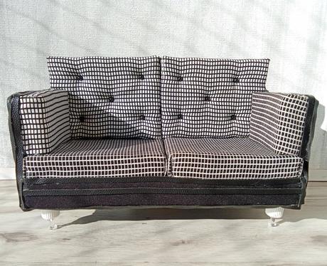 Barbie čierno-biela obývačka,