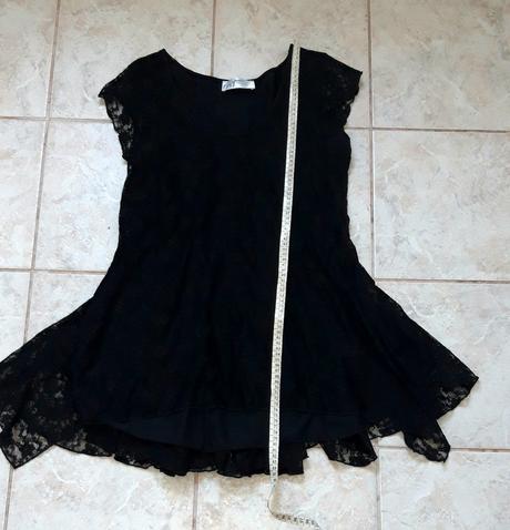 Čierna tunika čipkovana, 44