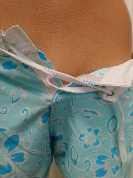 Dámske šortky, modro biely vzor, kalamton, s, s