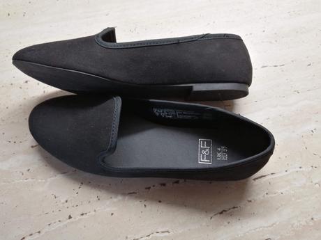 Čierne semišové balerínky, f&f,36 / 37