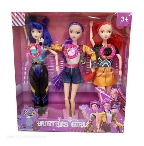 K-pop demon hunters bábiky 3ks set s hudbou,