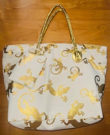 Zlatá plážová taška,