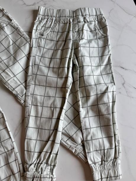 Súrodenecké nohavice tchibo kockovane 116-122, tchibo,116