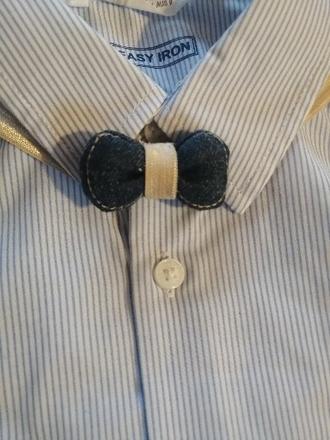 Džínsový sviatočný motýlik 2x4,5 cm,