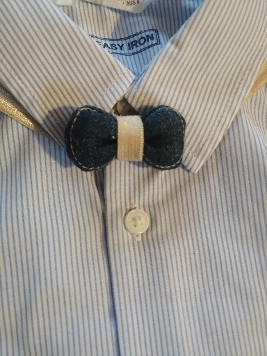 Džínsový sviatočný motýlik 2x4,5 cm,