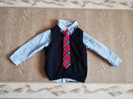 Set košeľa kravata vestička, h&m,98
