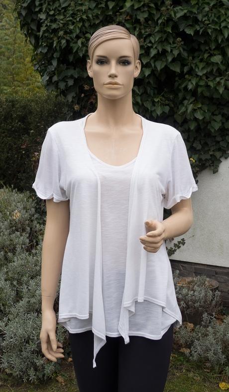 Biele dvojvrstvové tričko, 40