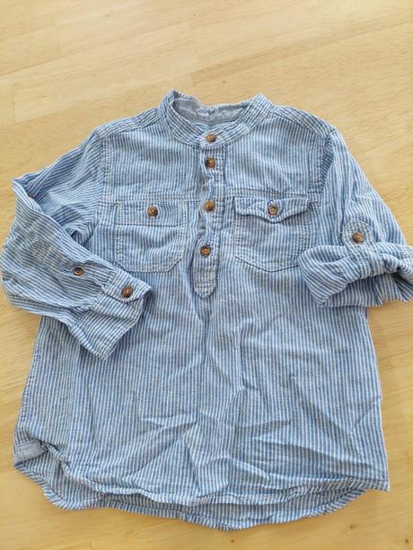 Prúžkova košeľa so stojačikom, h&m,98