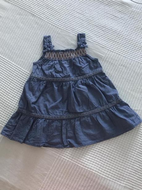 Modré/riflované šaty 80, baby club,80