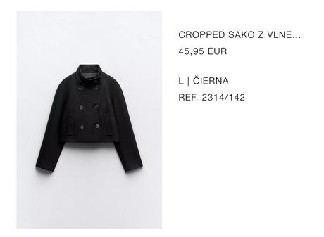 Cropped sako z vlnenej zmesi, zara,l