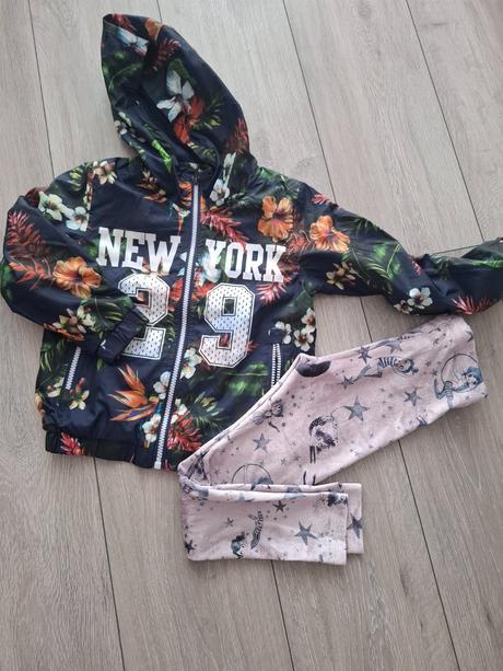 Prechodna bunda a h&m legíny, 116