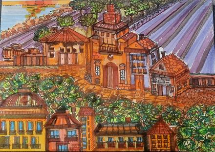 Rucne malovany obraz a4,