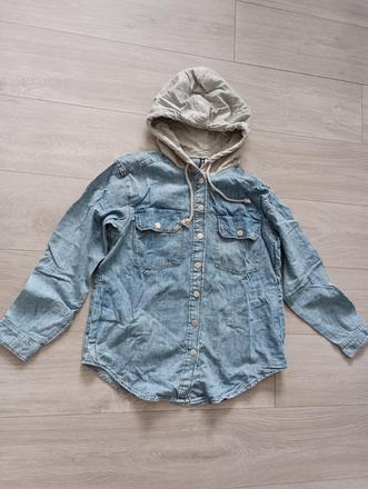 Vrchná riflová košela s kapucňou s, h&m,s