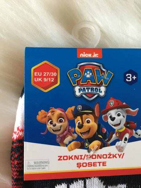 Chlapčenské členkové ponožky, paw patrol., nickelodeon,23 / 24 / 25 / 26