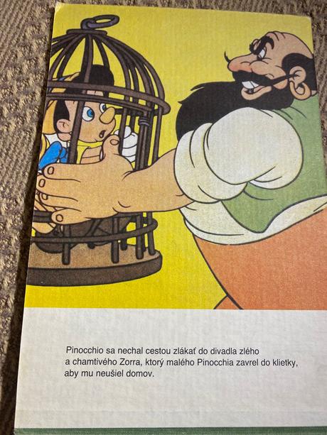 Retro staré leporelo pinocchio walt disney 1990, 