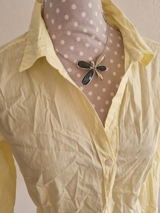 Žltá blúzka s bielymi pásmi h&m veľ. 42, h&m,42