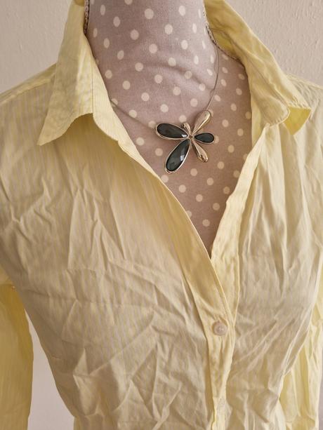 Žltá blúzka s bielymi pásmi h&m veľ. 42, h&m,42