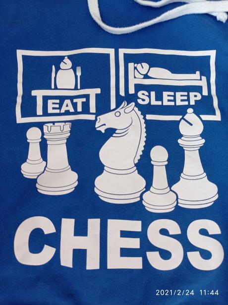 Modra mikina chess xl, xl