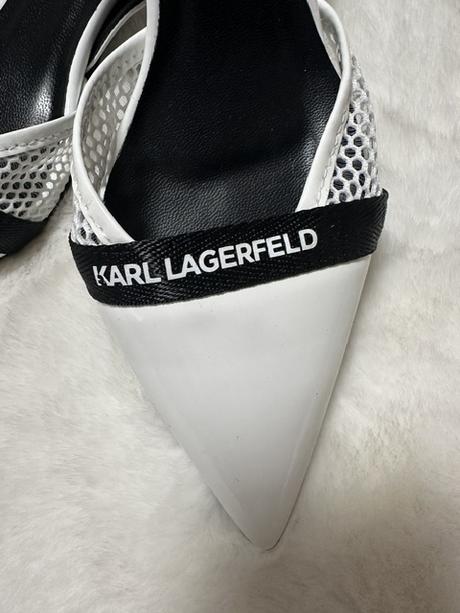 Biele lakované sandálky zn. karl lagerfeld, karl lagerfeld,40