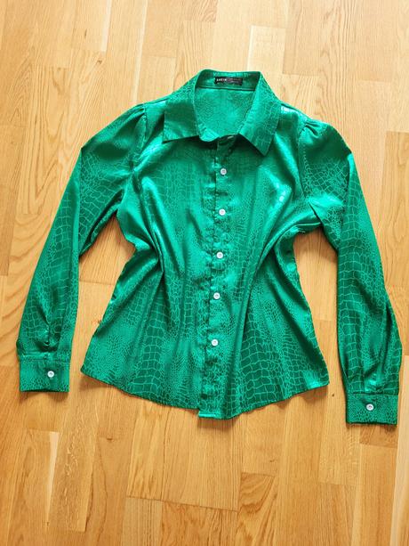 Zelena leskla bluzka, s