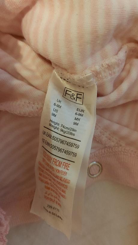 Overal/pyžamko pásíky 74, f&f,74