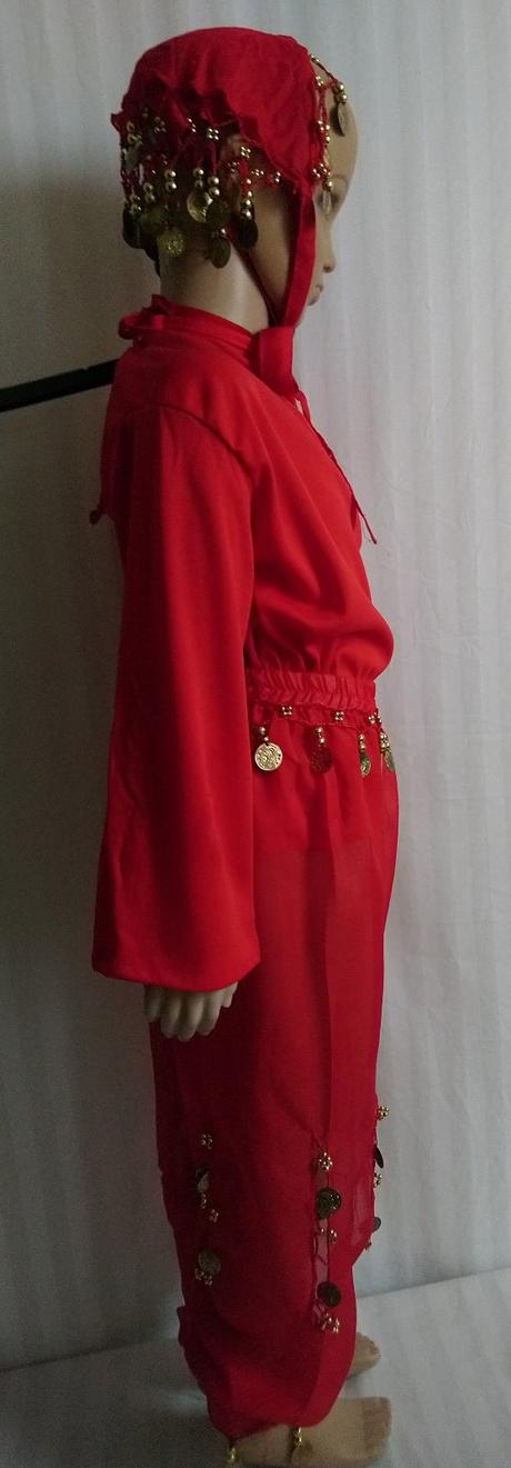 3-dielny kostým tanečnica červená, 104-116 cm,